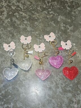 Rhinestone Heart Keychain Nwt